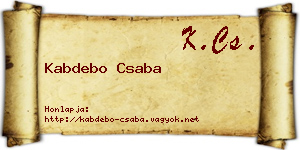 Kabdebo Csaba névjegykártya