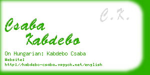 csaba kabdebo business card